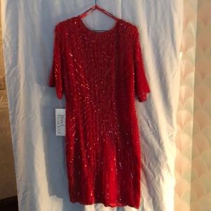 Red beaded dress